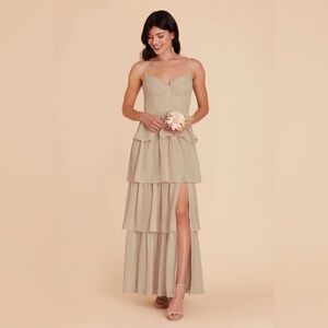 Birdy Grey Lola Bridesmaid Dress in Chiffon Almond